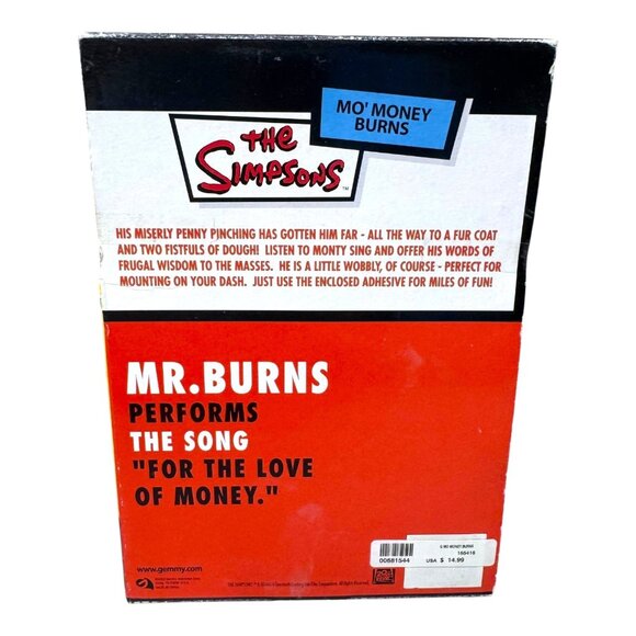The Simpsons Mr. Burns Collectible Animated Singing Figure Fur Coat & Money NEW - Picture 3 of 6